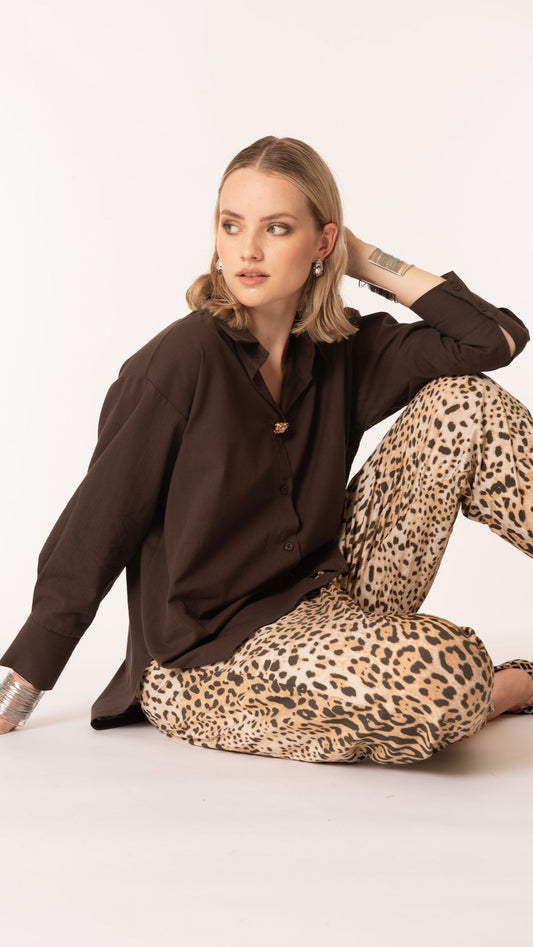 Camicia con copribottone gioiello - Curvy