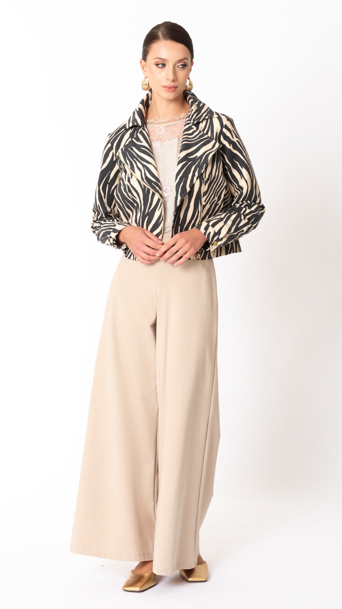Giacca suede fantasia animalier