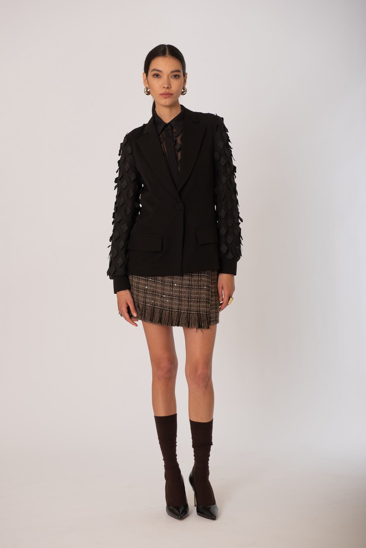 Giacca con maniche pizzo rombo