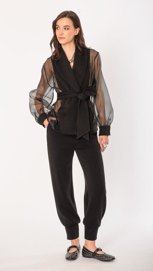 Pantalone nero polsino