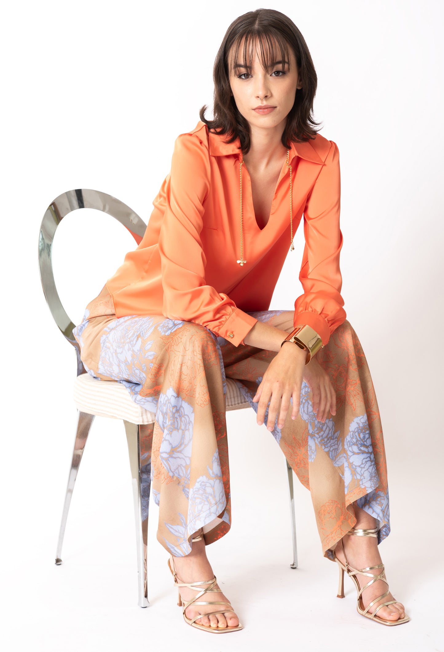 Pantalone palazzo ampio fantasia viscosa