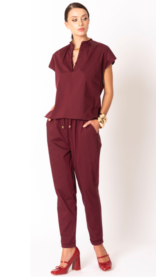 Pantalone sangria coulisse cotone