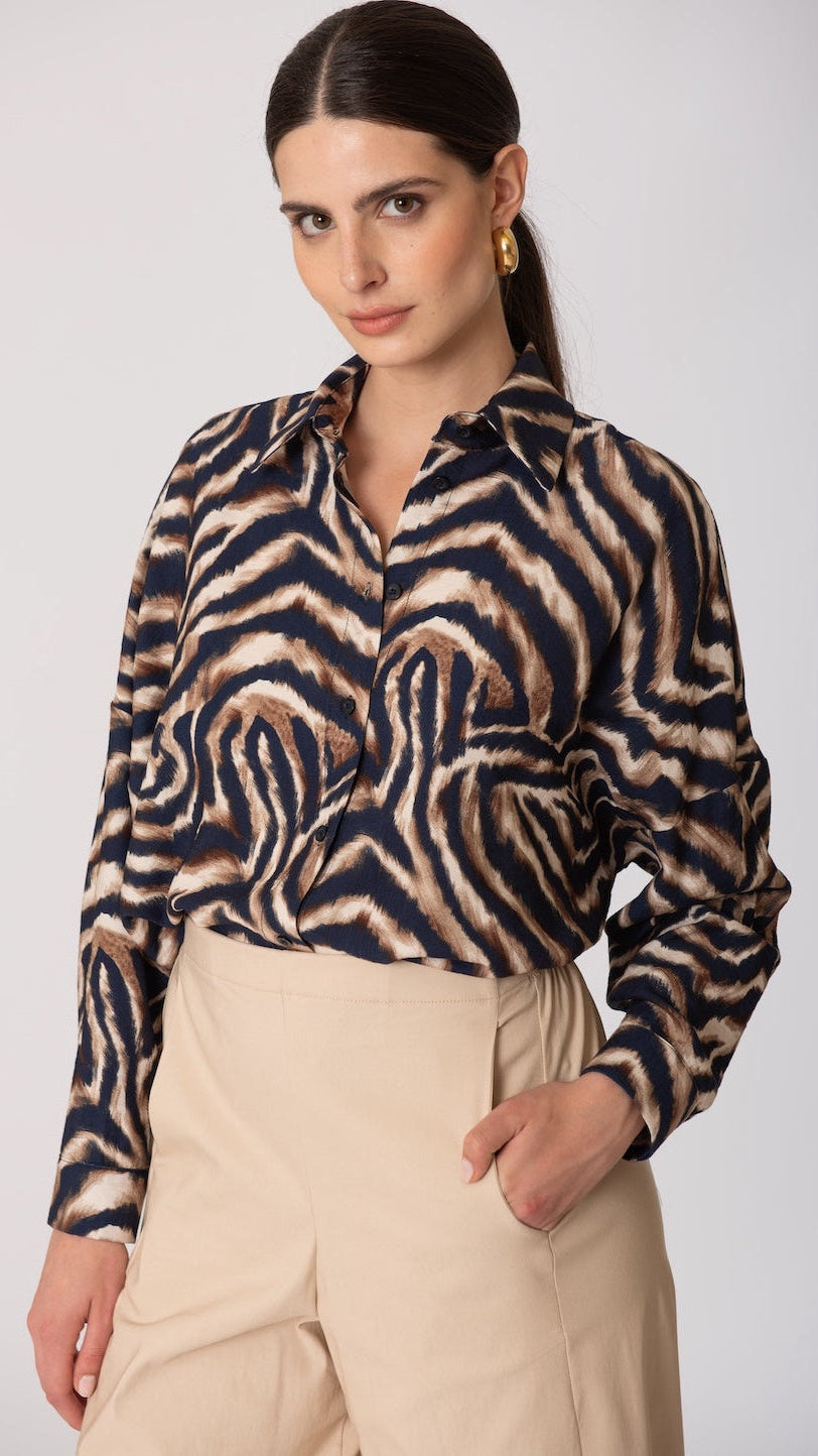 Camicia fantasia zebrata