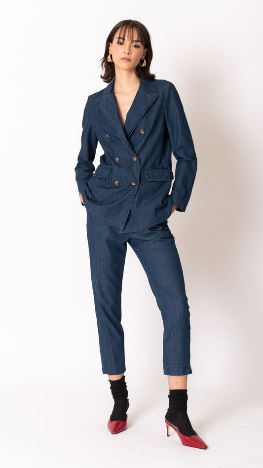 Giacca Chambray doppio petto