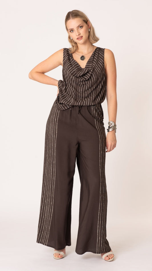 Pantlone palazzo a righe - Curvy