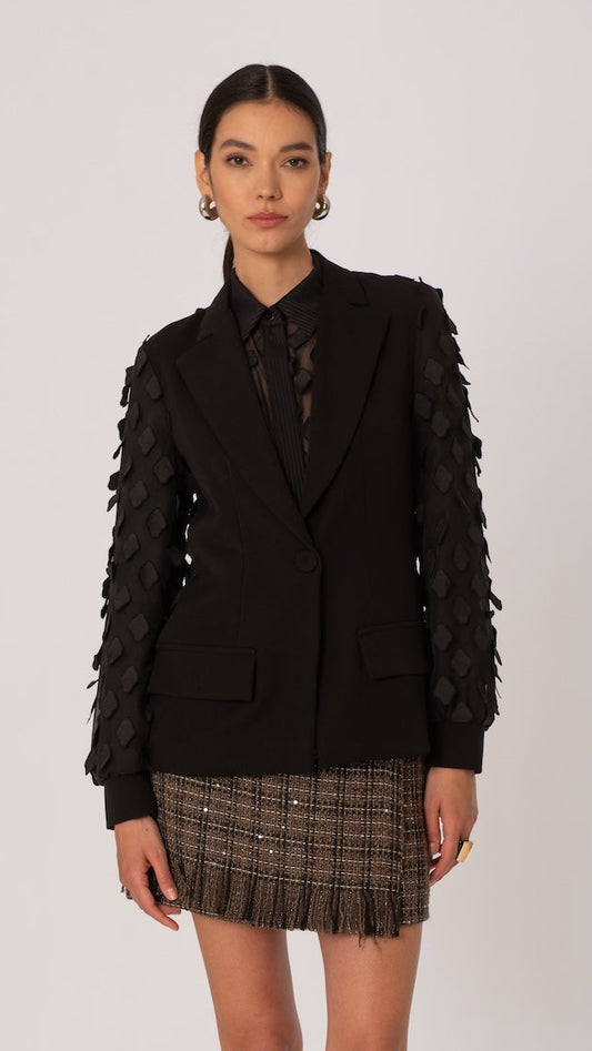 Giacca con maniche pizzo rombo