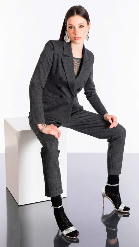 Blazer doppio petto cenere