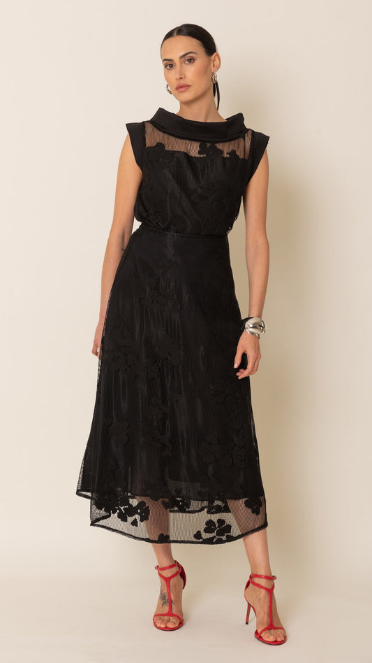Blusa pizzo con inserto