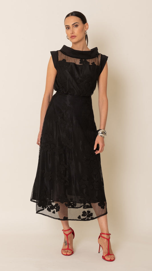 Gonna pizzo con inserto in cotone