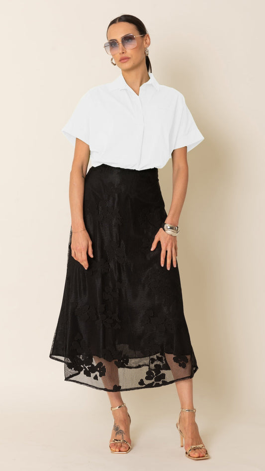 Camicia con collo a polo in cotone