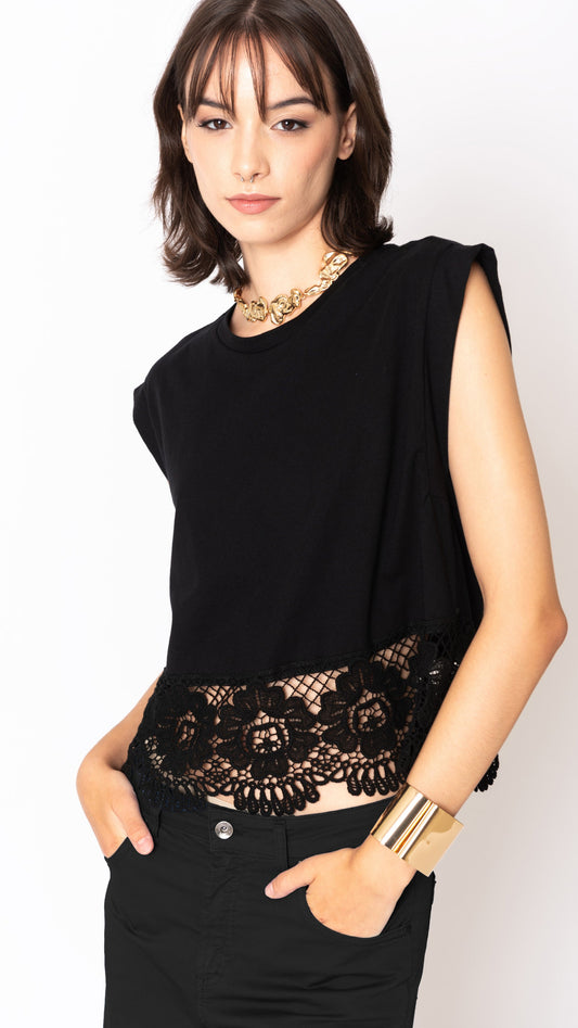 T-shirt con pizzo - 2 colori