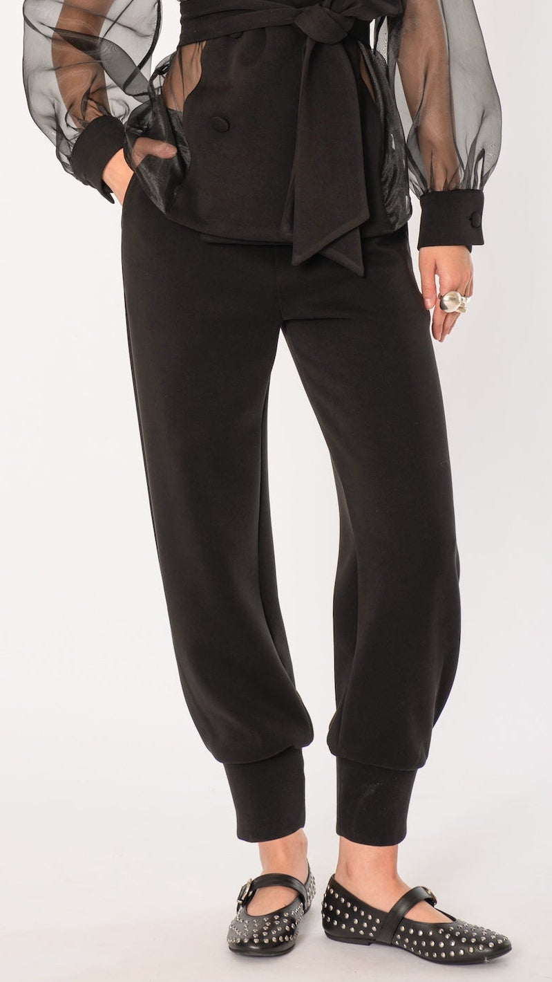 Pantalone nero polsino