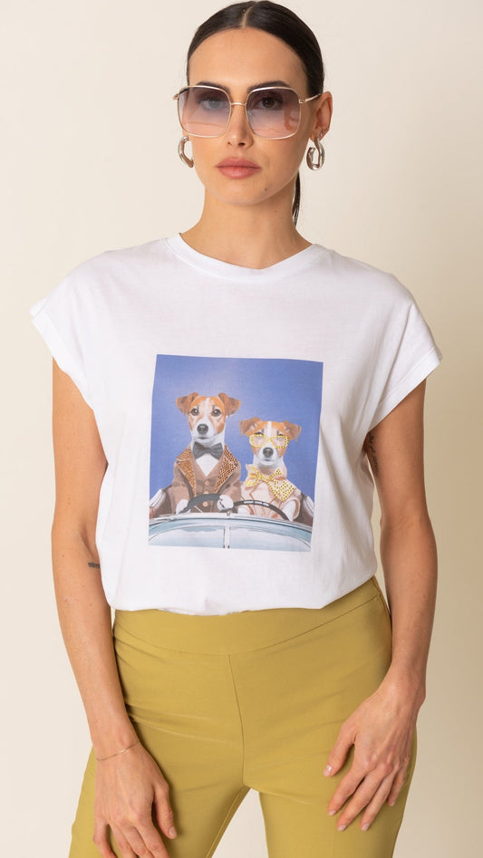 T-shirt cani in cotone