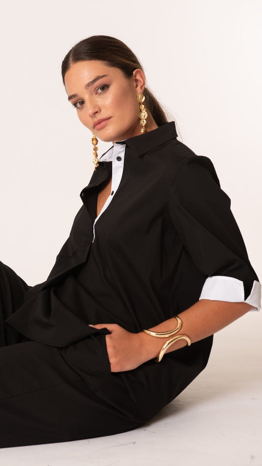 Camicia bicolore in cotone