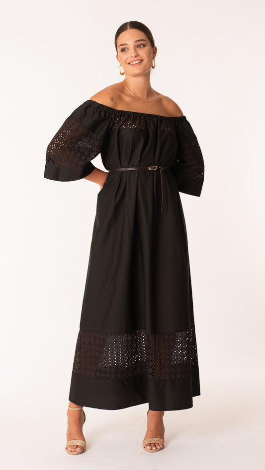 Abito con inserti San Gallo - Curvy