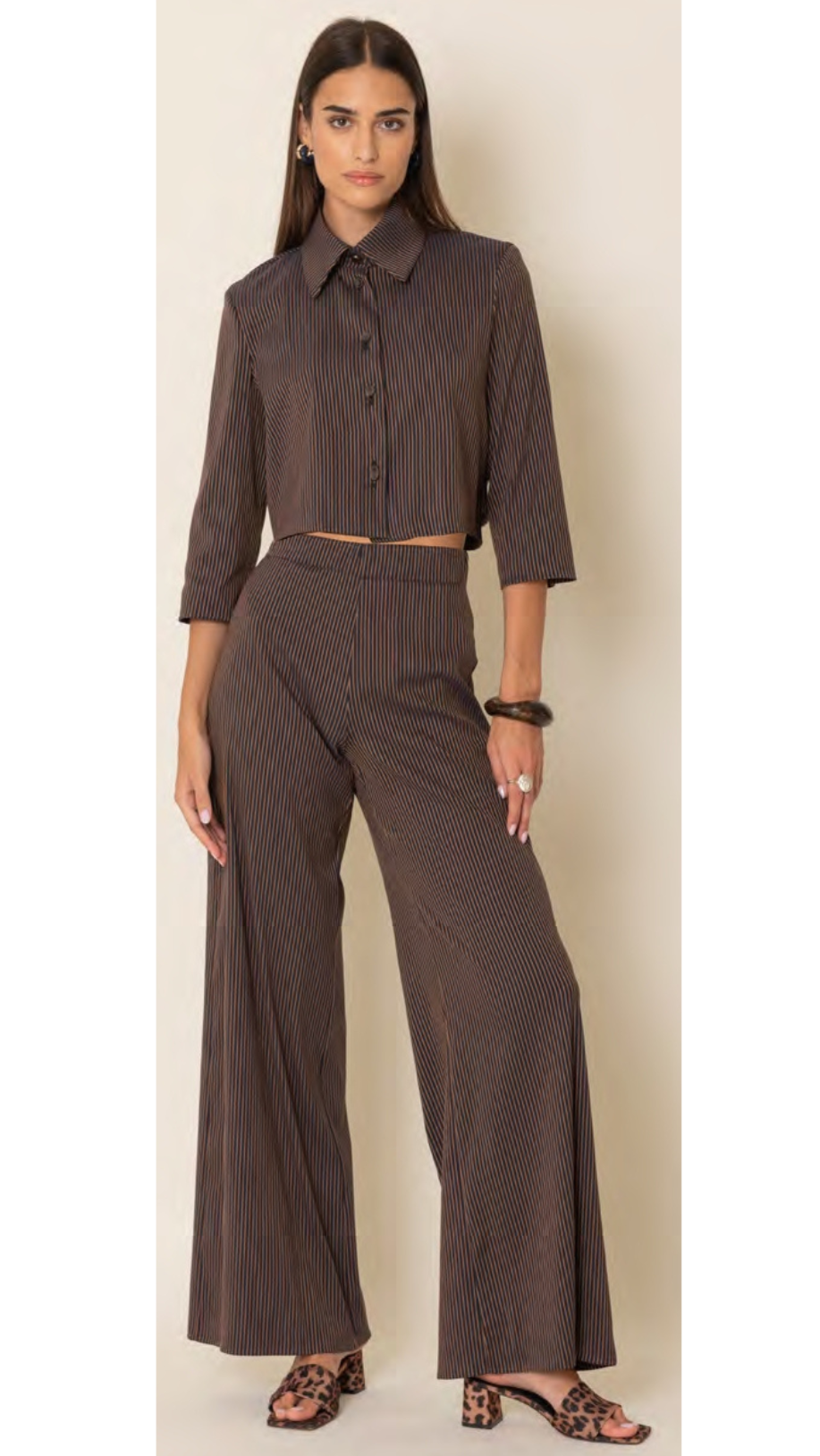 Pantalone gessato a palazzo