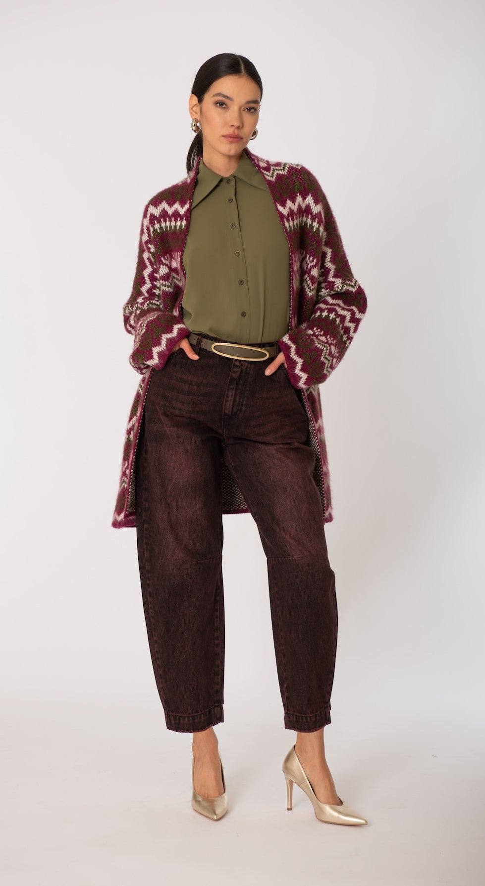 Cintura fibbia ovale pelle