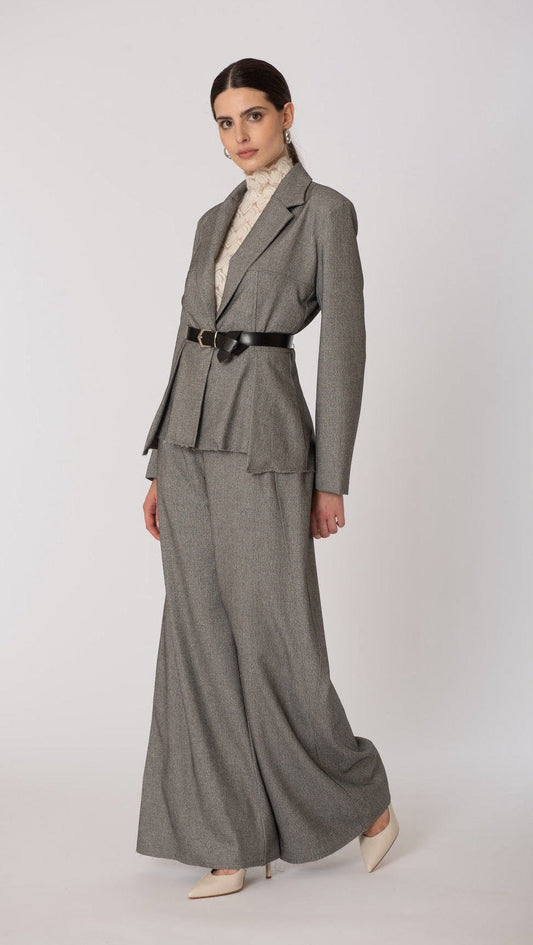 Giacca asimmetrica con cintura